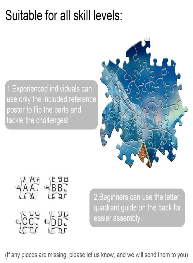 Bimkole Winter Aurora Puzzles for Adults 1000 Pieces, Snow House Paper Jigsaw Puzzle 1000 Pieces - Fun and Challenging Family Decoration Puzzle Great Gift Idea, Finished Size is 31.5 x 16.14 in - Image 3